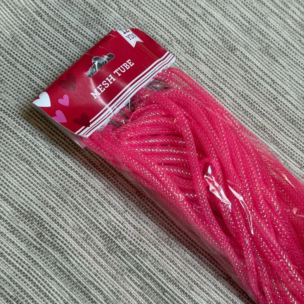 NWT Pink Mesh Tube Ribbon Decor - Hot Pink OR Bubblegum Pink